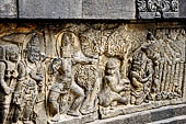Prambanan - Ramayana reliefs of Shiva Temple. 